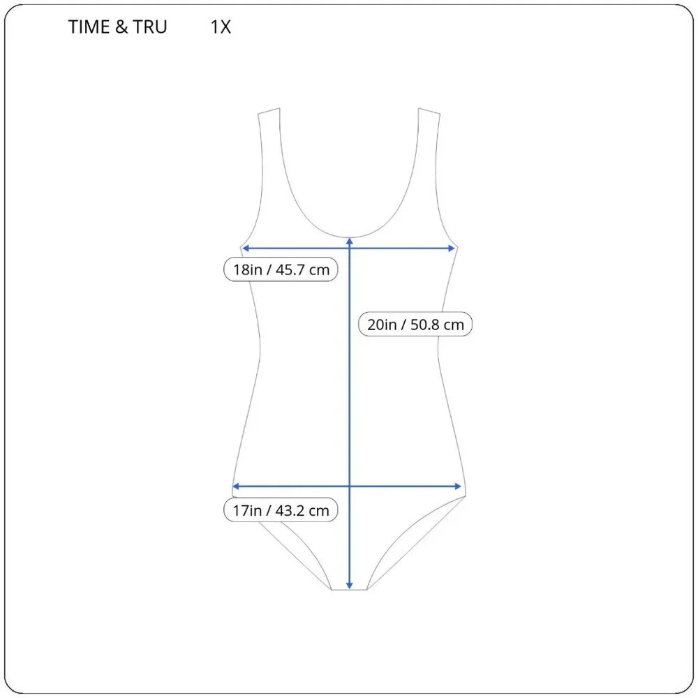 Time Tru Womens Swimsuit 1X Plus One Piece Blue Stripe Plunge Bra STR153E